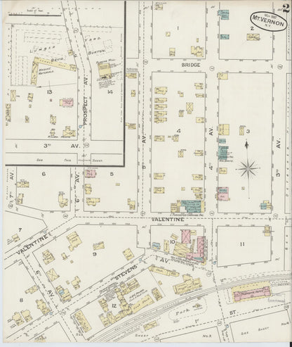 Sanborn Fire Insurance Map from Mount Vernon, Westchester County, New York (1887), Sheet #0002 - Complete Map Set gallery image, historic Sanborn map, vintage wall art, New York New York