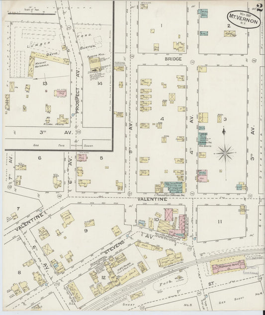 Sanborn Fire Insurance Map from Mount Vernon, Westchester County, New York (1887), Sheet #0002 - Complete Map Set gallery image, historic Sanborn map, vintage wall art, New York New York