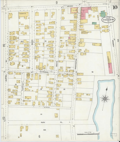 Sanborn Fire Insurance Map from Saint Augustine, Saint John's County, Florida (1904), Sheet #0010 - Complete Map Set gallery image, historic Sanborn map, vintage wall art, Florida Florida