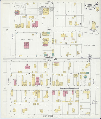 Sanborn Fire Insurance Map from Ironton, Iron County, Missouri (1900), Sheet #0002 - Historic Sanborn Fire Insurance Map Print, vintage old map wall art, antique decor, genealogy gift, Missouri Missouri map
