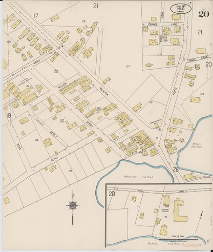 Sanborn Fire Insurance Map from Hilo, Hawaii County, Hawaii (1921), Sheet #0020 - Historic Sanborn Fire Insurance Map Print