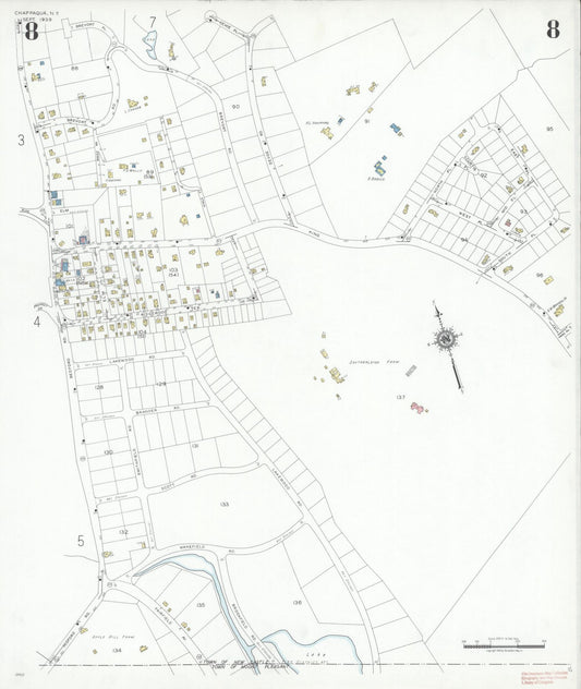 Sanborn Fire Insurance Map from Chappaqua, Westchester County, New York (1939), Sheet #0008 - Historic Sanborn Fire Insurance Map Print, vintage old map wall art, antique decor, genealogy gift, New York New York map