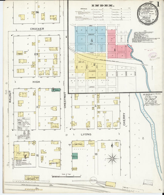 Sanborn Fire Insurance Map from Avoca, Pottawattamie County, Iowa (1893), Sheet #0001 - Historic Sanborn Fire Insurance Map Print, vintage old map wall art