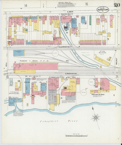 Sanborn Fire Insurance Map from Norristown, Montgomery County, Pennsylvania (1902), Sheet #0020 - Complete Map Set gallery image, historic Sanborn map, vintage wall art, Pennsylvania Pennsylvania