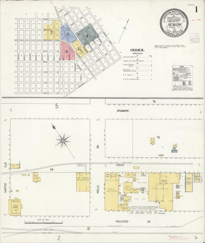 Sanborn Fire Insurance Map from Newark, Alameda County, California (1908), Sheet #0001 - Complete Map Set gallery image, historic Sanborn map, vintage wall art, California California