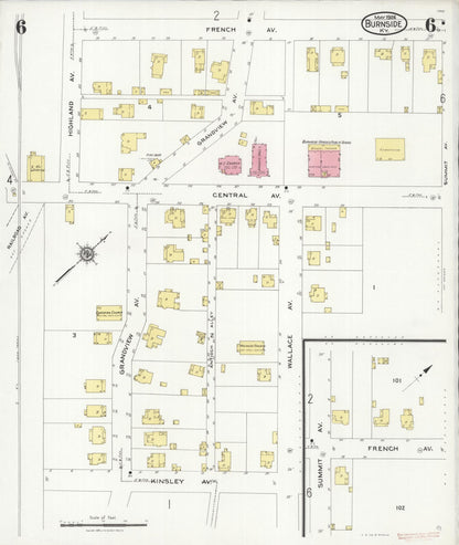 Sanborn Fire Insurance Map from Burnside, Pulaski County, Kentucky (1926), Sheet #0006 - Complete Map Set gallery image, historic Sanborn map, vintage wall art, Kentucky Kentucky