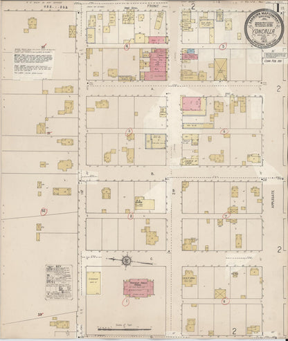 Sanborn Fire Insurance Map from Yoncalla, Douglas County, Oregon (1931), Sheet #0001 - Complete Map Set gallery image, historic Sanborn map, vintage wall art, Oregon Oregon