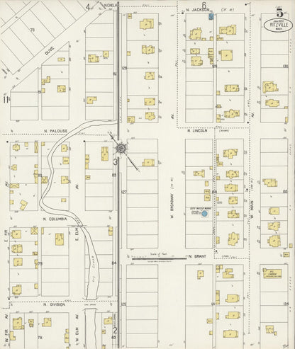 Sanborn Fire Insurance Map from Ritzville, Adams County, Washington (1922), Sheet #0005 - Complete Map Set gallery image, historic Sanborn map, vintage wall art, Washington Washington