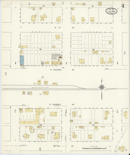 Sanborn Fire Insurance Map from Luling, Caldwell County, Texas (1912), Sheet #0004 - Complete Map Set gallery image, historic Sanborn map, vintage wall art, Texas Texas