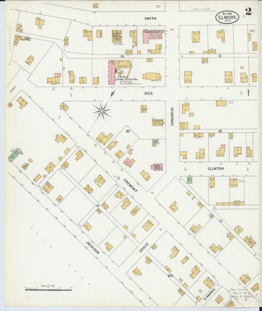 Sanborn Fire Insurance Map from Elmore, Ottawa County, Ohio (1899), Sheet #0002 - Historic Sanborn Fire Insurance Map Print, vintage old map wall art, antique decor, genealogy gift, Ohio Ohio map