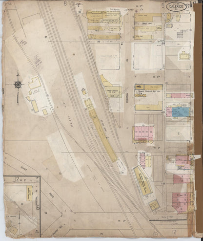 Sanborn Fire Insurance Map from Calexico, Imperial County, California (1956), Sheet #0012 - Complete Map Set gallery image, historic Sanborn map, vintage wall art, California California