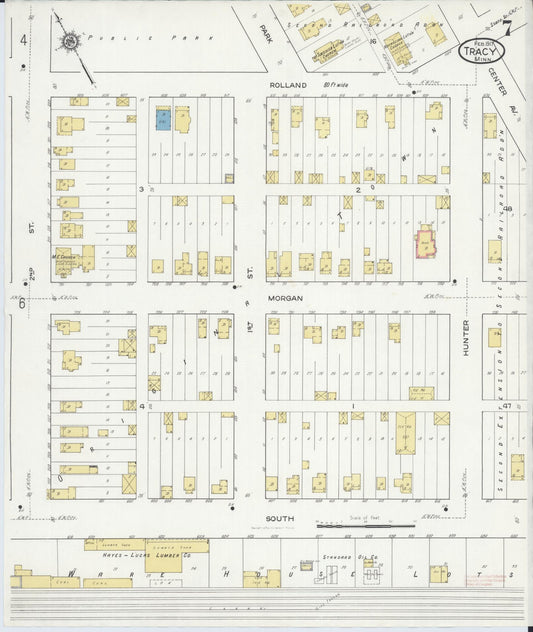 Sanborn Fire Insurance Map from Tracy, Lyon County, Minnesota (1917), Sheet #0007 - Historic Sanborn Fire Insurance Map Print, vintage old map wall art, antique decor, genealogy gift, Minnesota Minnesota map