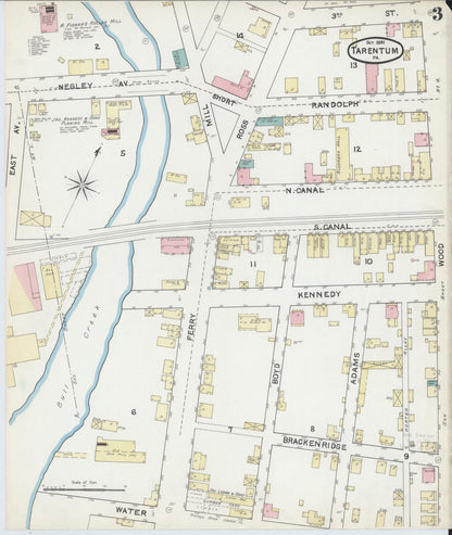 Sanborn Fire Insurance Map from Tarentum, Allegheny County, Pennsylvania (1891), Sheet #0003 - Complete Map Set gallery image, historic Sanborn map, vintage wall art, Pennsylvania Pennsylvania