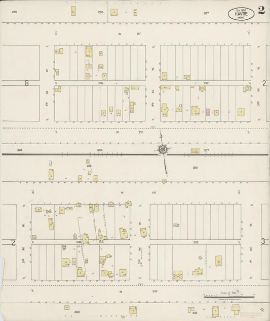 Sanborn Fire Insurance Map from Havre, Hill County, Montana (1920), Sheet #0002 - Historic Sanborn Fire Insurance Map Print, vintage old map wall art, antique decor, genealogy gift, Montana Montana map