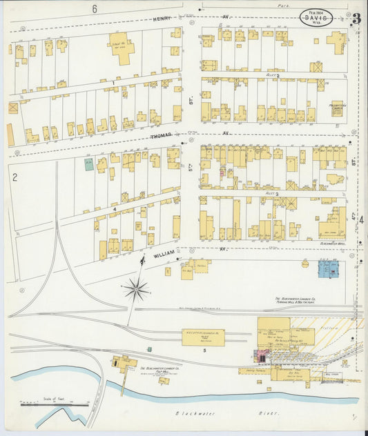 Sanborn Fire Insurance Map from Davis, Tucker County, West Virginia (1904), Sheet #0003 - Historic Sanborn Fire Insurance Map Print, vintage old map wall art, antique decor, genealogy gift, West Virginia West Virginia map