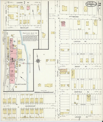 Sanborn Fire Insurance Map from Springdale, Allegheny County, Pennsylvania (1914), Sheet #0002 - Complete Map Set gallery image, historic Sanborn map, vintage wall art, Pennsylvania Pennsylvania