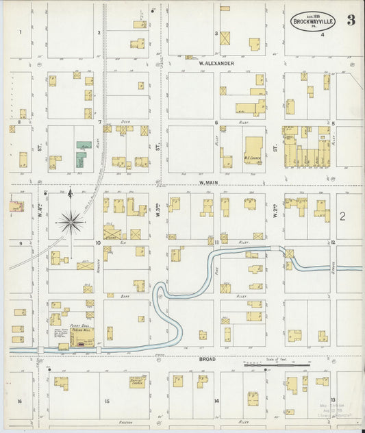 Sanborn Fire Insurance Map from Brockway, Jefferson County, Pennsylvania (1899), Sheet #0003 - Historic Sanborn Fire Insurance Map Print, vintage old map wall art, antique decor, genealogy gift, Pennsylvania Pennsylvania map