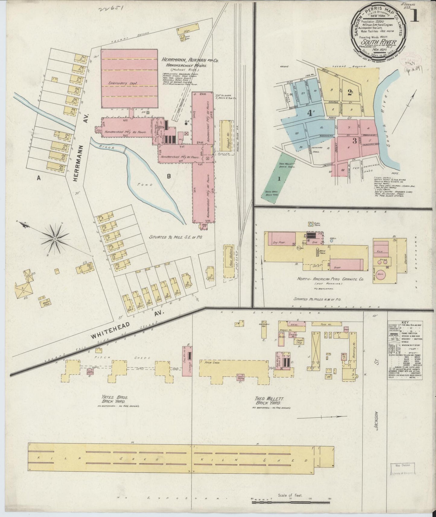 Sanborn Fire Insurance Map from South River, Middlesex County, New Jersey. (1897) – Historic Sanborn Fire Insurance Map Print