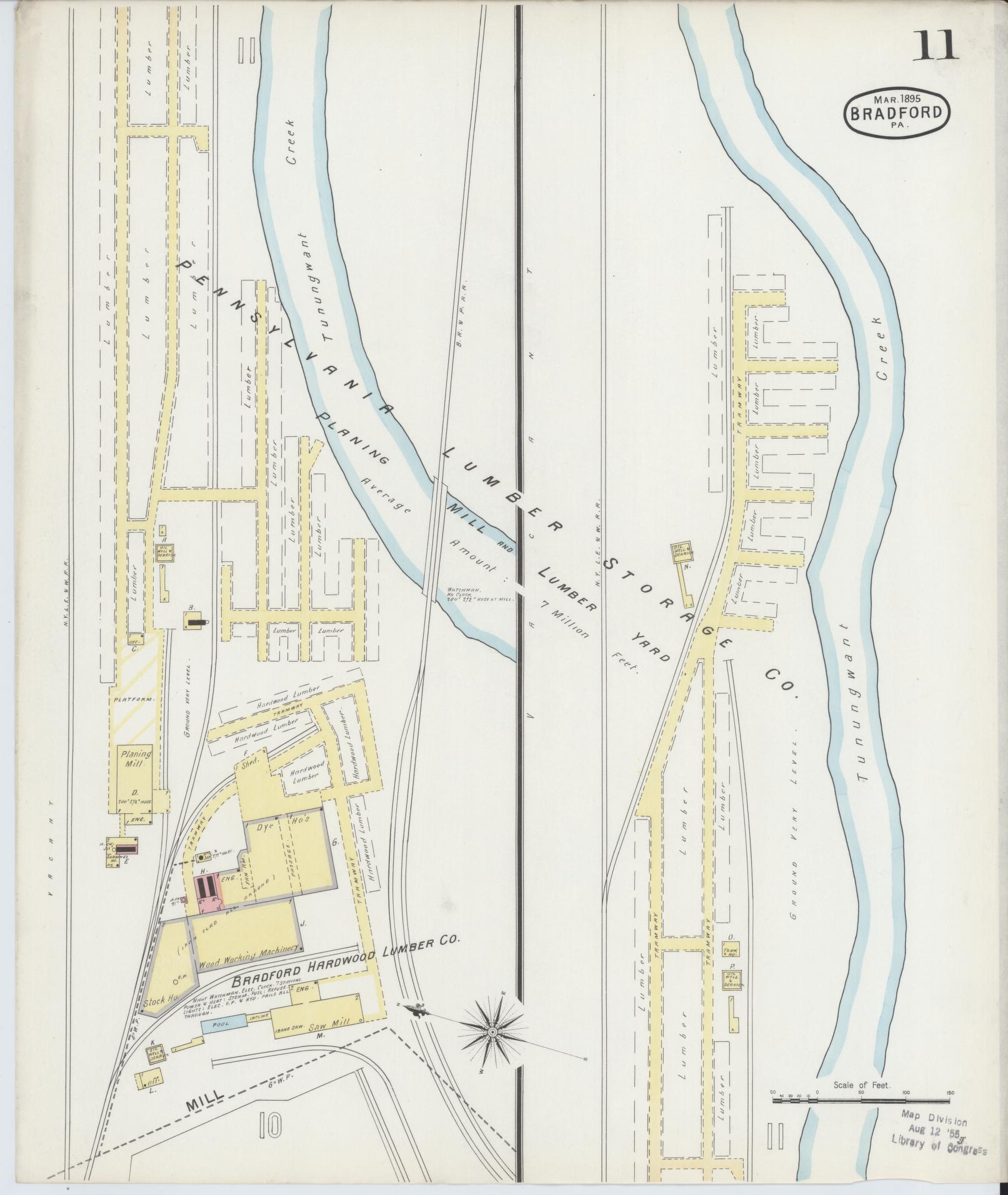 Sanborn Fire Insurance Map from Bradford, McKean County, Pennsylvania (1895), Sheet #0011 - Historic Sanborn Fire Insurance Map Print, vintage old map wall art, antique decor, genealogy gift, Pennsylvania Pennsylvania map