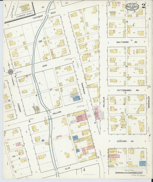 Sanborn Fire Insurance Map from Holgate, Henry County, Ohio (1916), Sheet #0002 - Historic Sanborn Fire Insurance Map Print, vintage old map wall art, antique decor, genealogy gift, Ohio Ohio map