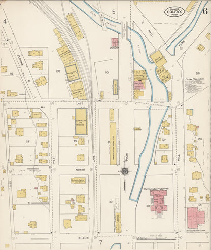 Sanborn Fire Insurance Map from Colfax, Whitman County, Washington (1912), Sheet #0006 - Complete Map Set gallery image, historic Sanborn map, vintage wall art, Washington Washington