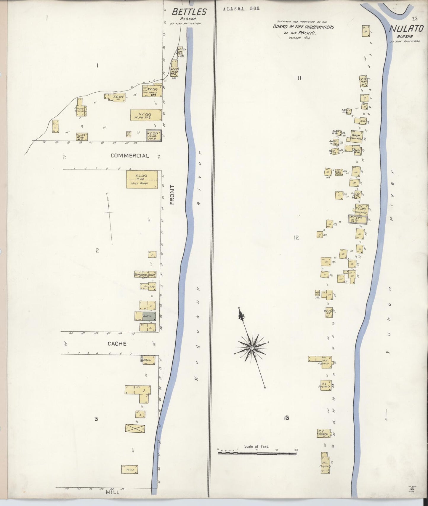 Sanborn Fire Insurance Map from Bettles, Yukon-koyukuk Census Division, Alaska. (1908) – Historic Sanborn Fire Insurance Map Print