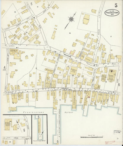 Sanborn Fire Insurance Map from Provincetown, Barnstable County, Massachusetts (1912), Sheet #0005 - Historic Sanborn Fire Insurance Map Print, vintage old map wall art, antique decor, genealogy gift, Massachusetts Massachusetts map