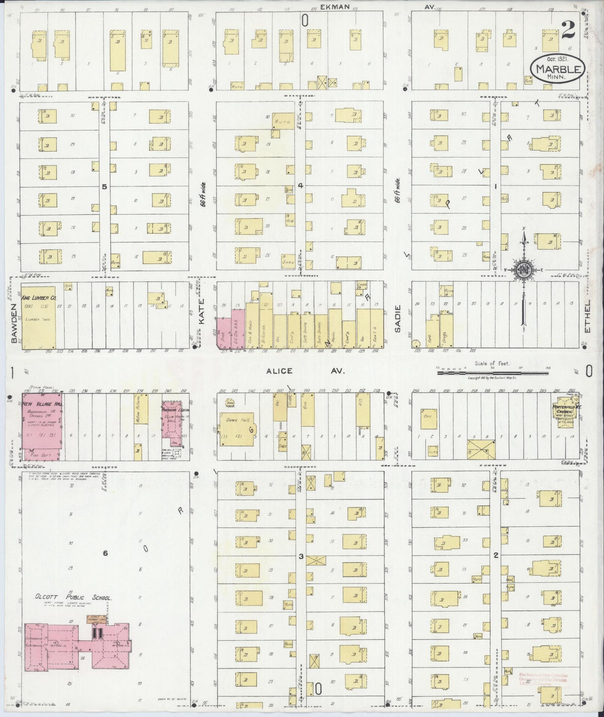 Sanborn Fire Insurance Map from Marble, Itasca County, Minnesota (1921), Sheet #0002 - Complete Map Set gallery image, historic Sanborn map, vintage wall art, Minnesota Minnesota