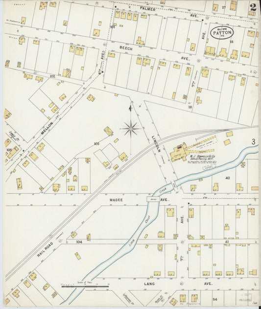 Sanborn Fire Insurance Map from Patton, Cambria County, Pennsylvania (1898), Sheet #0002 - Historic Sanborn Fire Insurance Map Print, vintage old map wall art, antique decor, genealogy gift, Pennsylvania Pennsylvania map