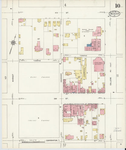 Sanborn Fire Insurance Map from Beaver, Beaver County, Pennsylvania (1912), Sheet #0010 - Complete Map Set gallery image, historic Sanborn map, vintage wall art, Pennsylvania Pennsylvania