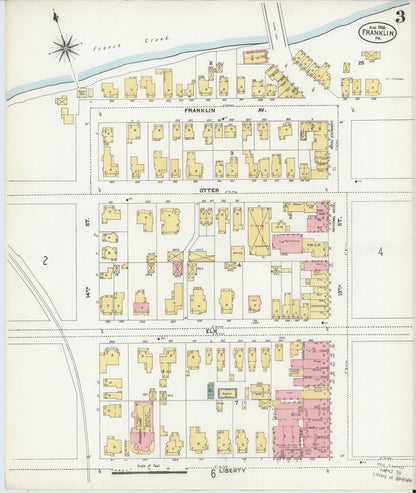 Sanborn Fire Insurance Map from Franklin, Venango County, Pennsylvania (1906), Sheet #0003 - Complete Map Set gallery image, historic Sanborn map, vintage wall art, Pennsylvania Pennsylvania