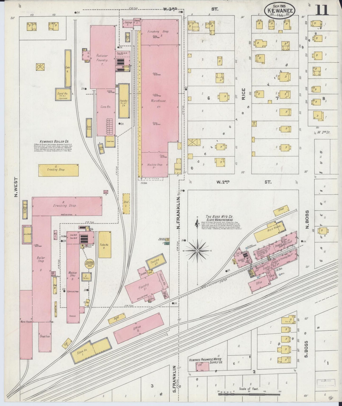 Sanborn Fire Insurance Map from Kewanee, Henry County, Illinois (1905), Sheet #0011 - Complete Map Set gallery image, historic Sanborn map, vintage wall art, Illinois Illinois