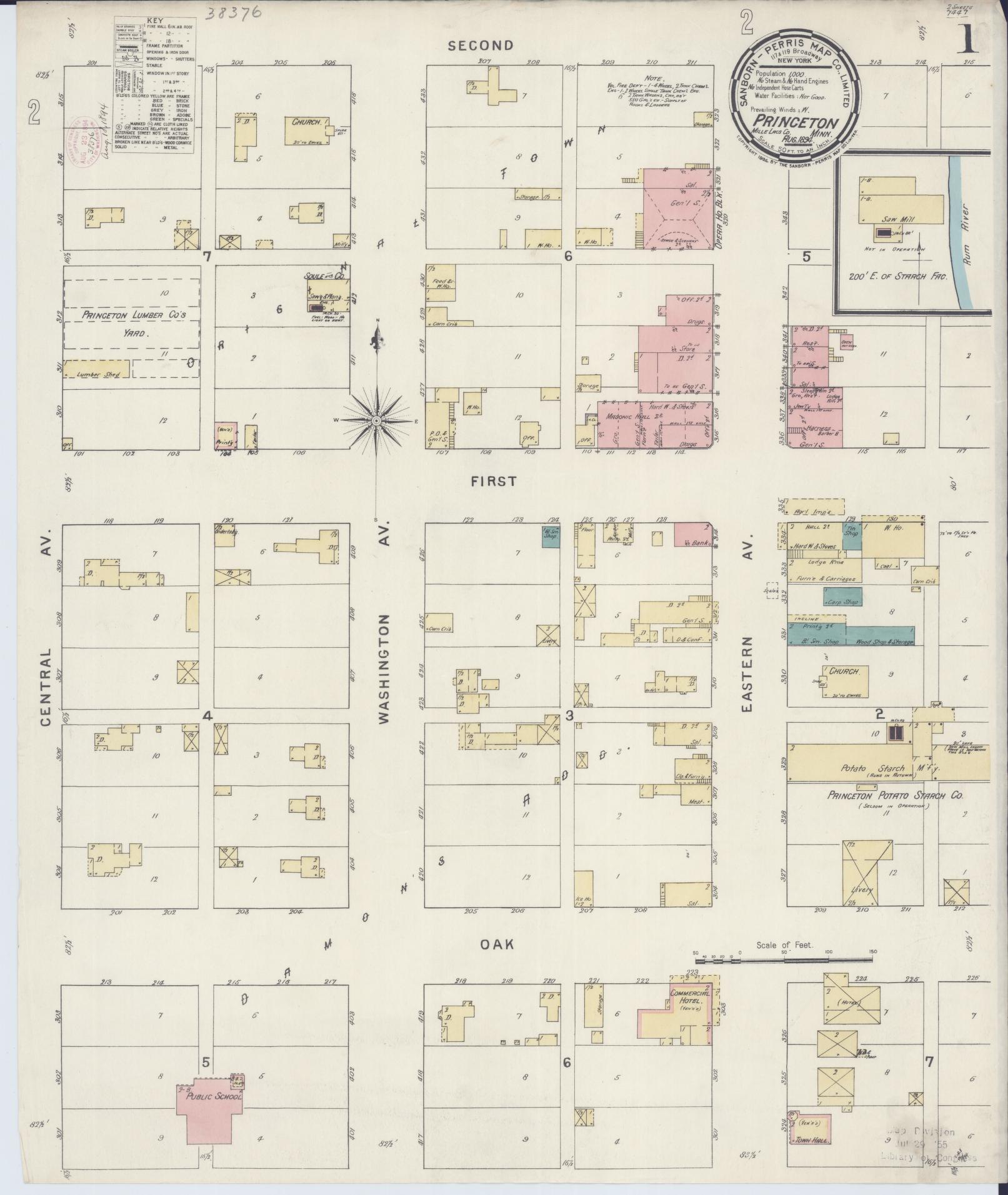 Sanborn Fire Insurance Map from Princeton, Mille Lacs County, Minnesota ...