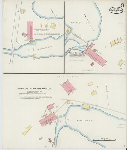 Sanborn Fire Insurance Map from Rockingham, Richmond County, North Carolina (1894), Sheet #0003 - Historic Sanborn Fire Insurance Map Print, vintage old map wall art, antique decor, genealogy gift, North Carolina North Carolina map