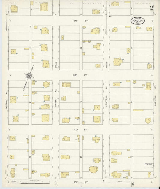 Sanborn Fire Insurance Map from Hamlin, Jones County, Texas (1913), Sheet #0002 - Historic Sanborn Fire Insurance Map Print, vintage old map wall art, antique decor, genealogy gift, Texas Texas map