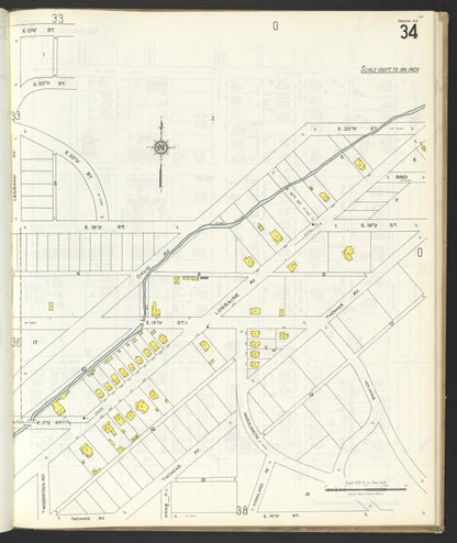 Sanborn Fire Insurance Map from Anniston, Calhoun County, Alabama (1925), Sheet #0034 - Complete Map Set gallery image, historic Sanborn map, vintage wall art, Alabama Alabama
