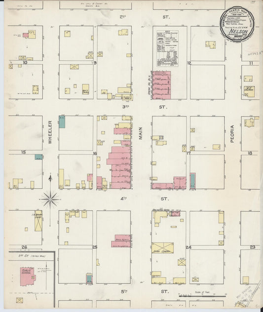 Sanborn Fire Insurance Map from Nelson, Nuckolls County, Nebraska (1892), Sheet #0001 - Historic Sanborn Fire Insurance Map Print, vintage old map wall art, antique decor, genealogy gift, Nebraska Nebraska map