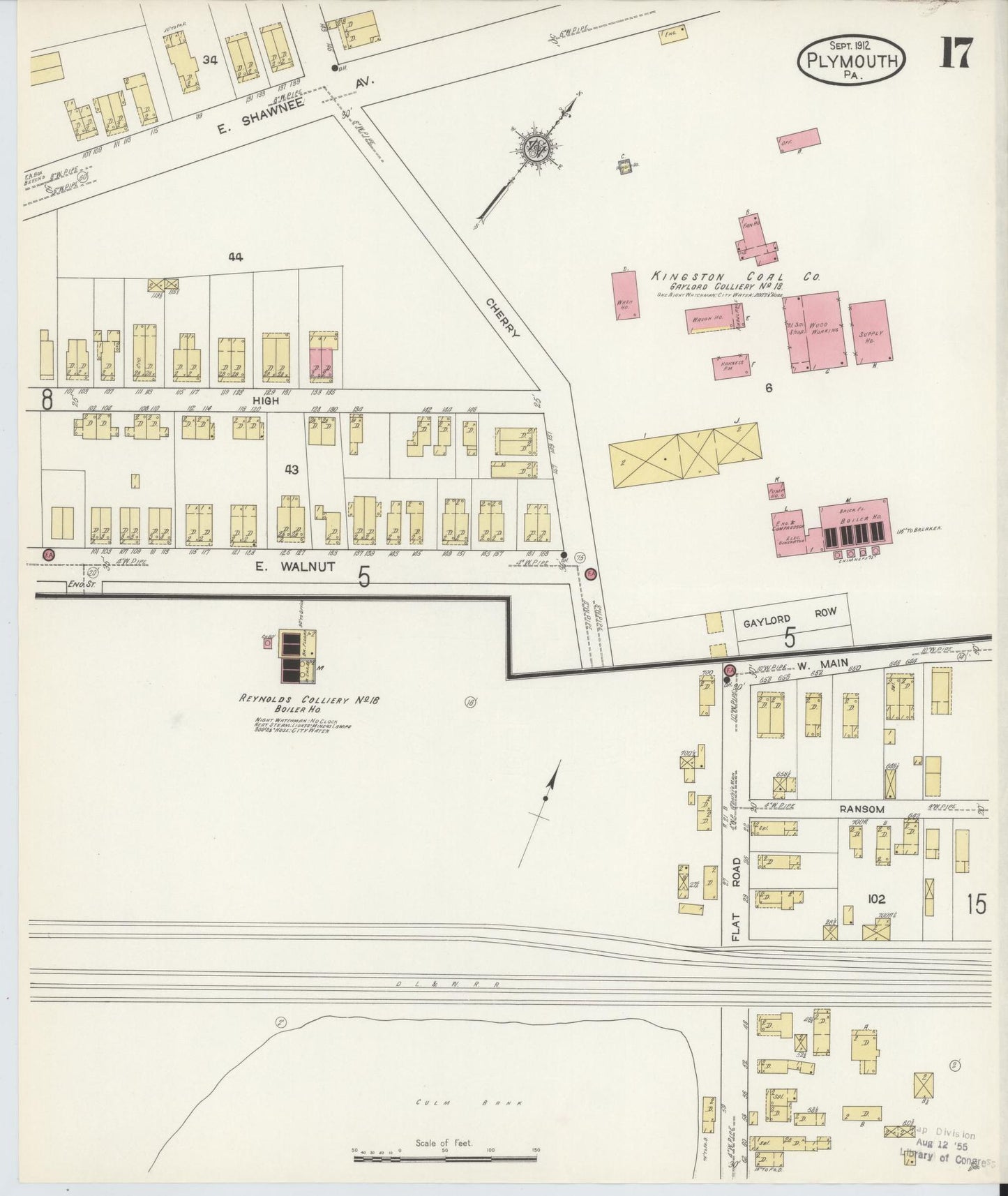 Sanborn Fire Insurance Map from Plymouth, Luzerne County, Pennsylvania (1912), Sheet #0017 - Complete Map Set gallery image, historic Sanborn map, vintage wall art, Pennsylvania Pennsylvania