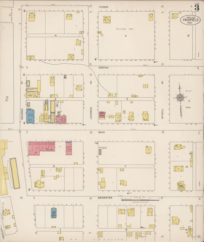 Sanborn Fire Insurance Map from Fairfield, Spokane County, Washington (1922), Sheet #0003 - Complete Map Set gallery image, historic Sanborn map, vintage wall art, Washington Washington