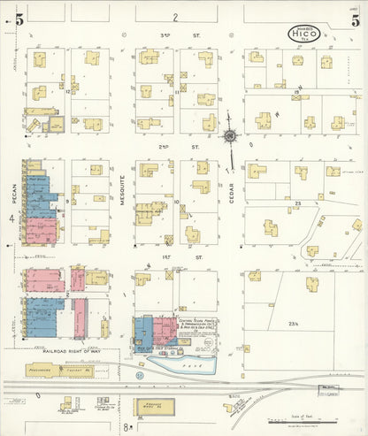 Sanborn Fire Insurance Map from Hico, Hamilton County, Texas (1923), Sheet #0005 - Complete Map Set gallery image, historic Sanborn map, vintage wall art, Texas Texas