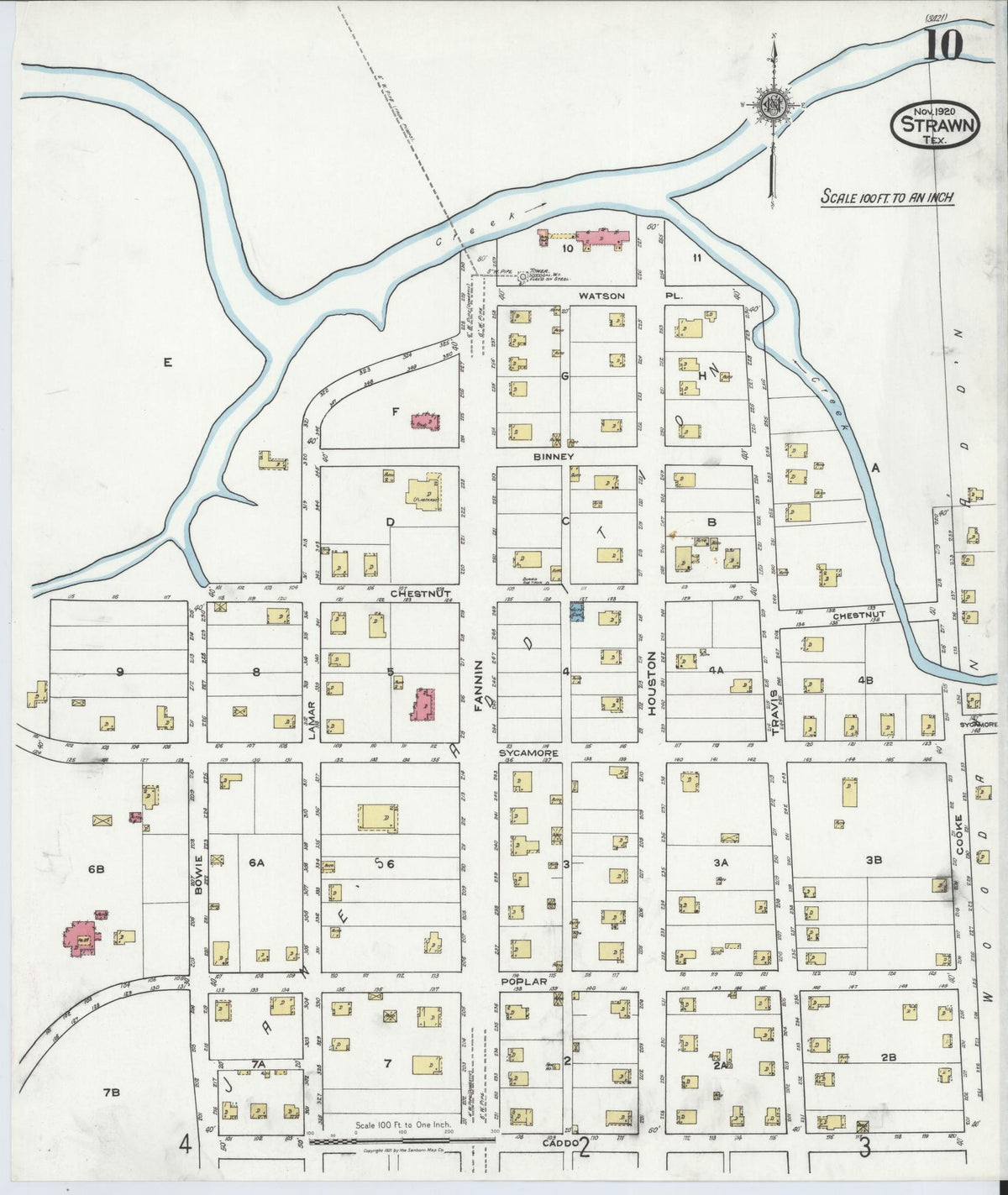 Sanborn Fire Insurance Map from Strawn, Palo Pinto County, Texas (1920), Sheet #0010 - Complete Map Set gallery image, historic Sanborn map, vintage wall art, Texas Texas