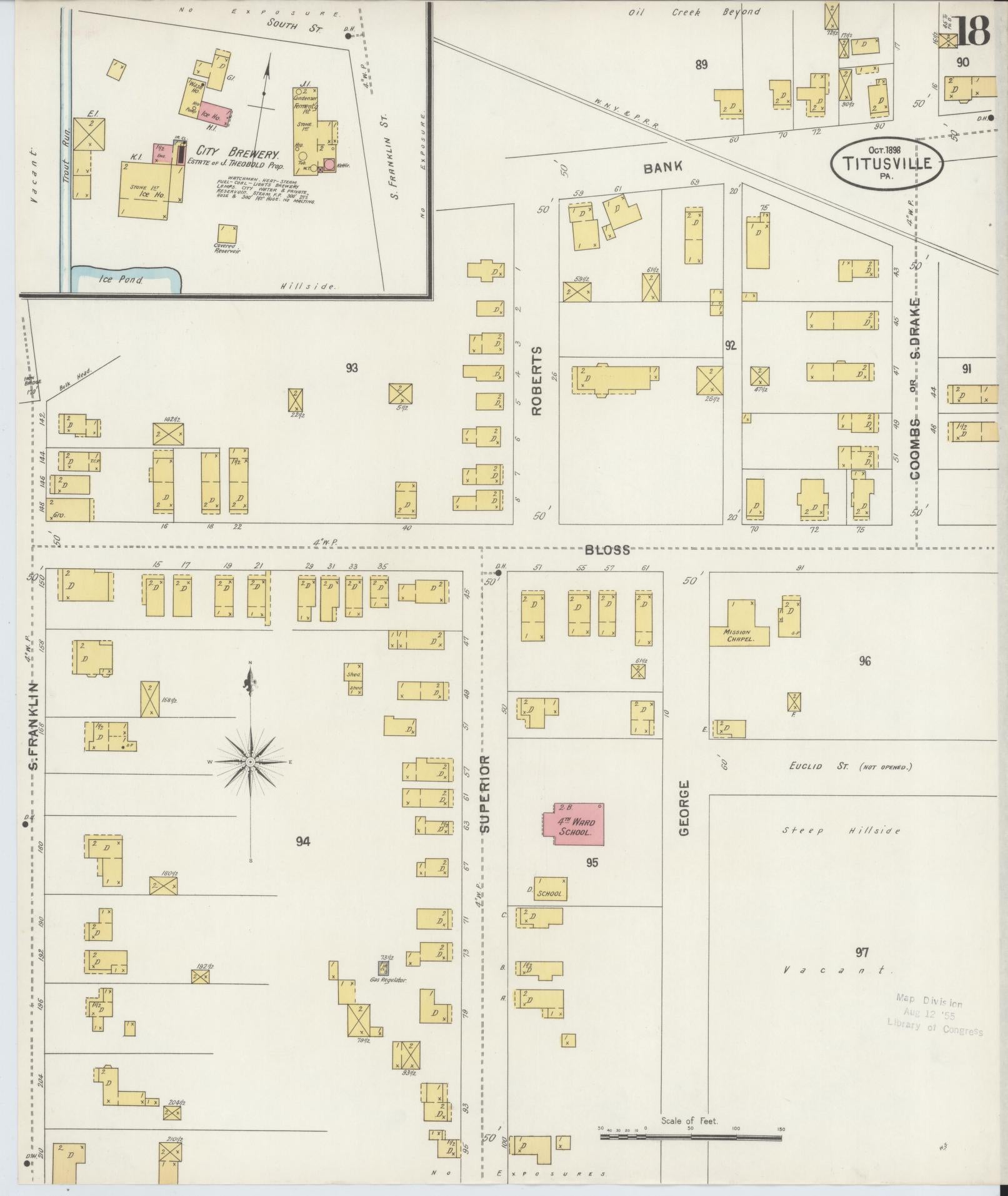 Sanborn Fire Insurance Map from Titusville, Crawford County, Pennsylvania (1898), Sheet #0018 - Complete Map Set gallery image, historic Sanborn map, vintage wall art, Pennsylvania Pennsylvania