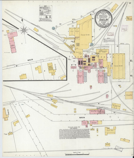 Sanborn Fire Insurance Map from Shelby, Shelby County, Alabama. (1905) – Historic Sanborn Fire Insurance Map Print