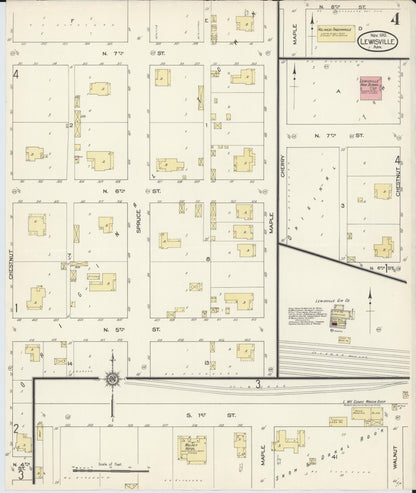 Sanborn Fire Insurance Map from Lewisville, Lafayette County, Arkansas (1913), Sheet #0004 - Complete Map Set gallery image, historic Sanborn map, vintage wall art, Arkansas Arkansas