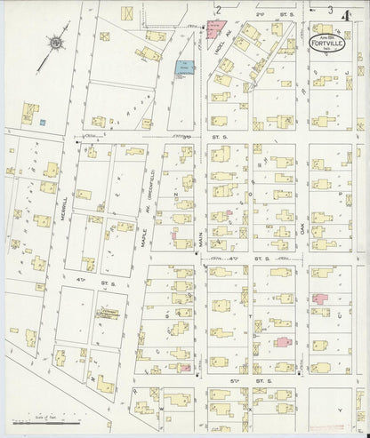 Sanborn Fire Insurance Map from Fortville, Hancock County, Indiana (1914), Sheet #0004 - Historic Sanborn Fire Insurance Map Print, vintage old map wall art, antique decor, genealogy gift, Indiana Indiana map