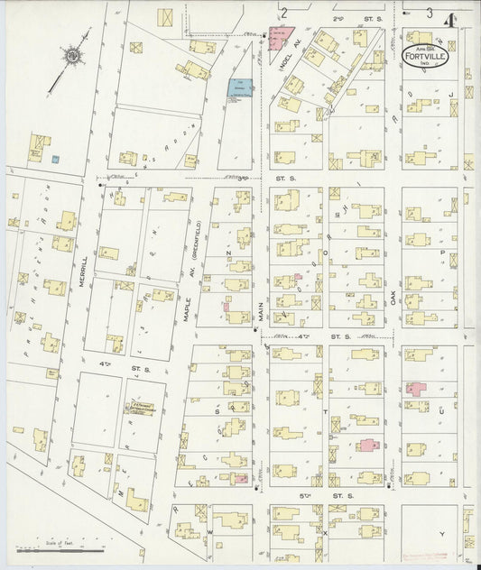 Sanborn Fire Insurance Map from Fortville, Hancock County, Indiana (1914), Sheet #0004 - Historic Sanborn Fire Insurance Map Print, vintage old map wall art, antique decor, genealogy gift, Indiana Indiana map