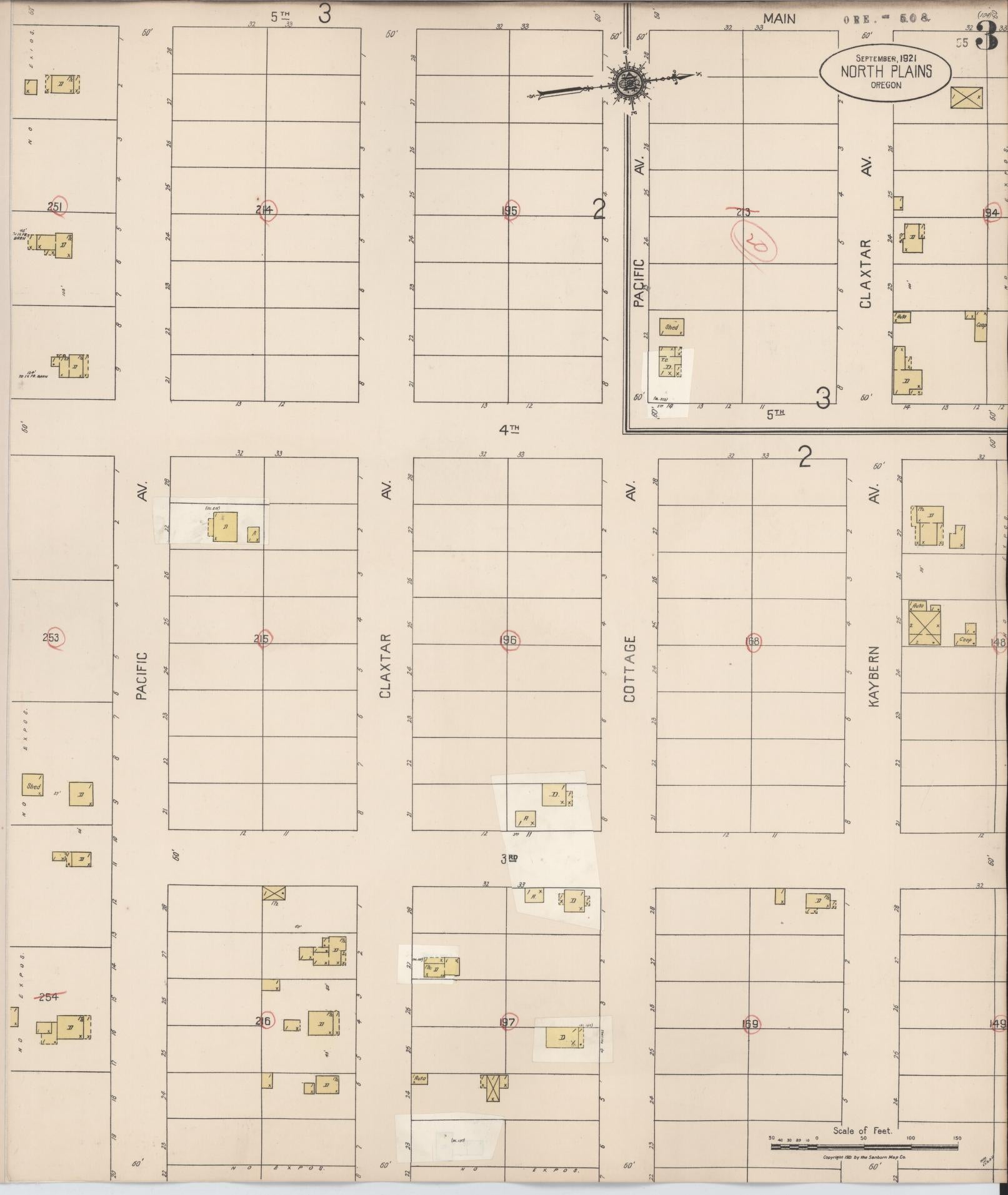 Sanborn Fire Insurance Map from North Plains, Washington County, Oregon (1931), Sheet #0003 - Complete Map Set gallery image, historic Sanborn map, vintage wall art, Oregon Oregon