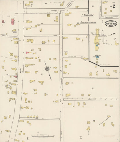 Sanborn Fire Insurance Map from Northfield, Franklin County, Massachusetts (1922), Sheet #0002 - Complete Map Set gallery image, historic Sanborn map, vintage wall art, Massachusetts Massachusetts