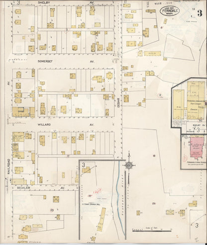 Sanborn Fire Insurance Map from Ferndale, Whatcom County, Washington (1932), Sheet #0003 - Complete Map Set gallery image, historic Sanborn map, vintage wall art, Washington Washington