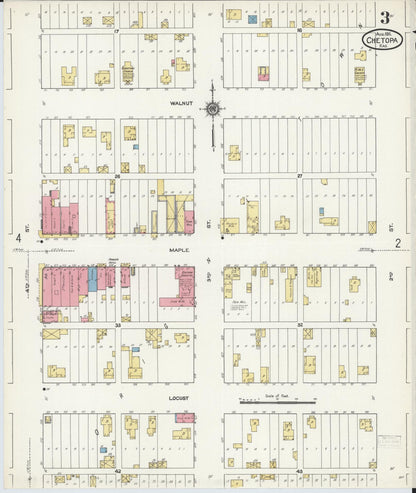 Sanborn Fire Insurance Map from Chetopa, Labette County, Kansas (1911), Sheet #0003 - Complete Map Set gallery image, historic Sanborn map, vintage wall art, Kansas Kansas